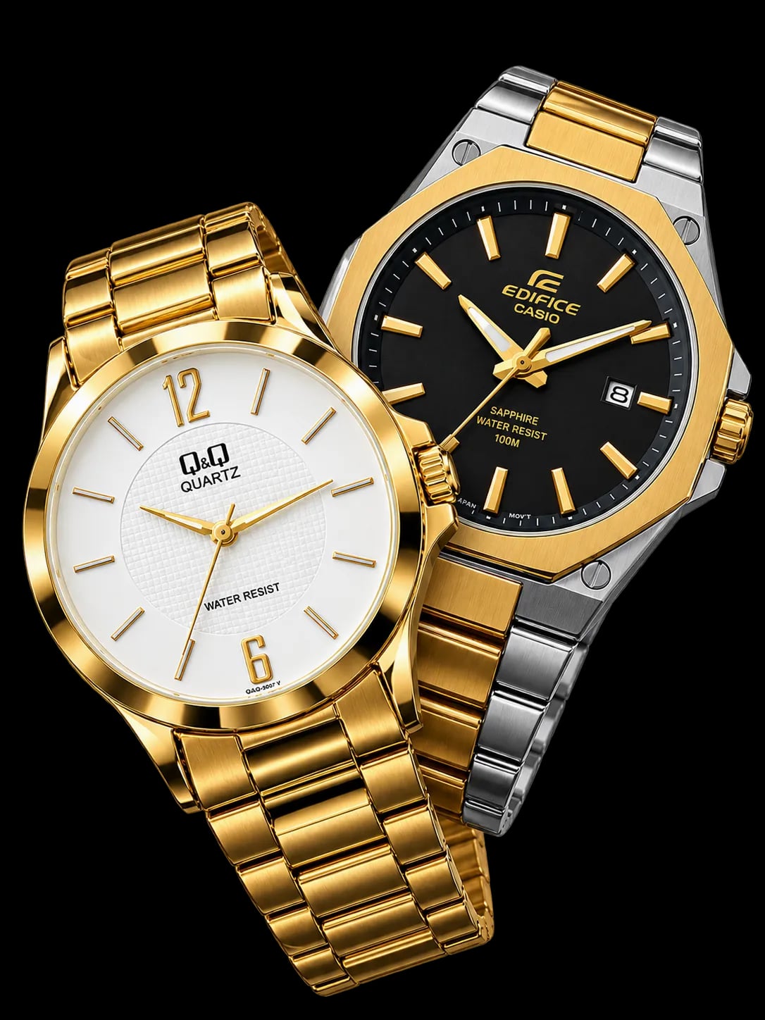 Relojes Q&Q y Casio Edifice dorados — OPENWATCH